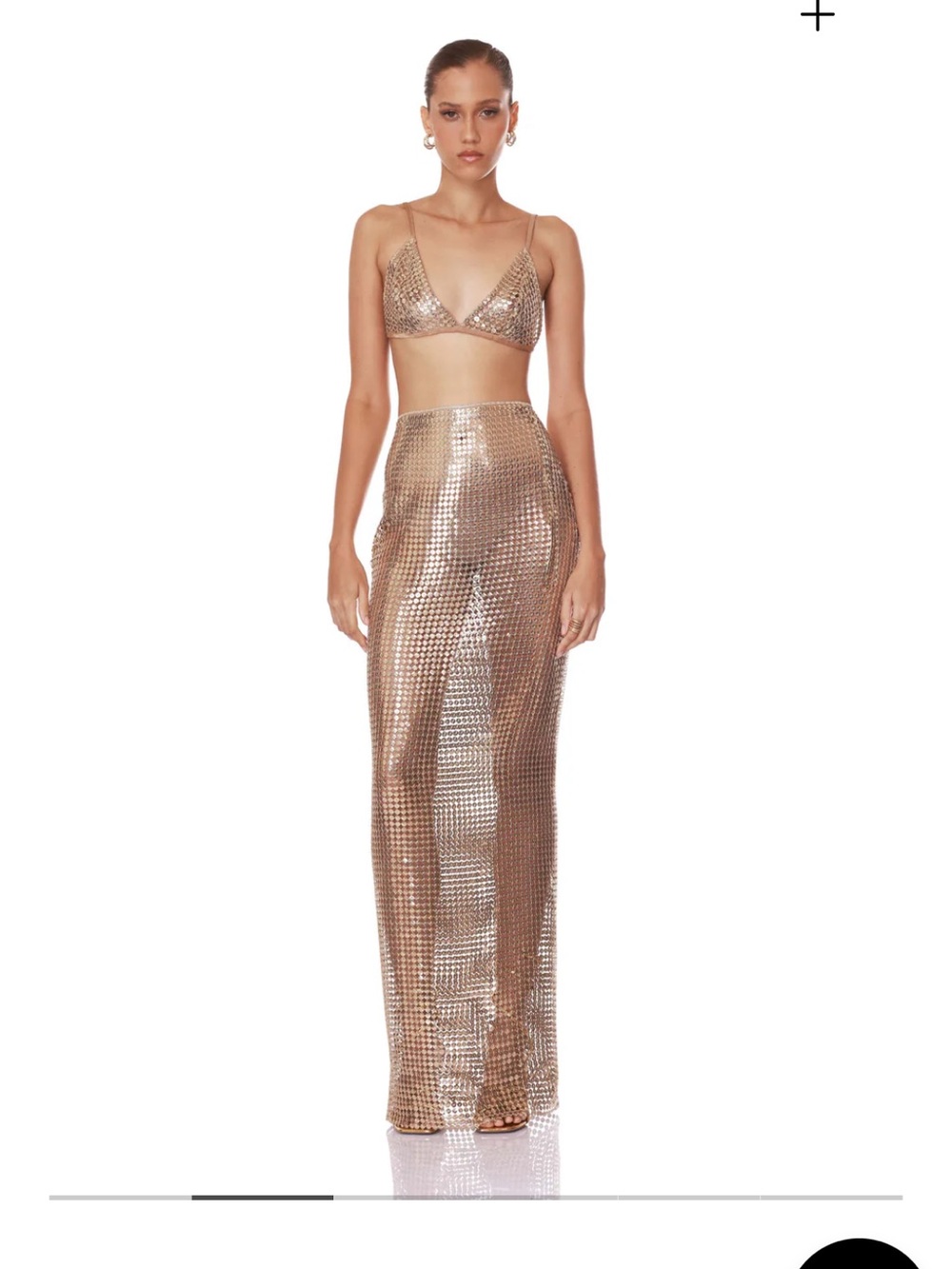 NWT Bronx and Banco Runway Nomad Embellished Skirt & Bra Set